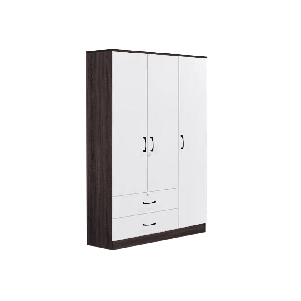 Rome Series 1/2/3/4/5 Doors Tall Wardrobe with Drawers and Top Cabinet in Walnut+White