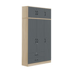 Florence Series 1/2/3/4/5 Doors Tall Wardrobe with Drawers and Top Cabinet in Natural