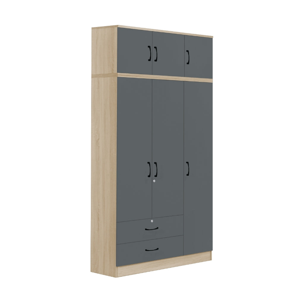 Florence Series 1/2/3/4/5 Doors Tall Wardrobe with Drawers and Top Cabinet in Natural
