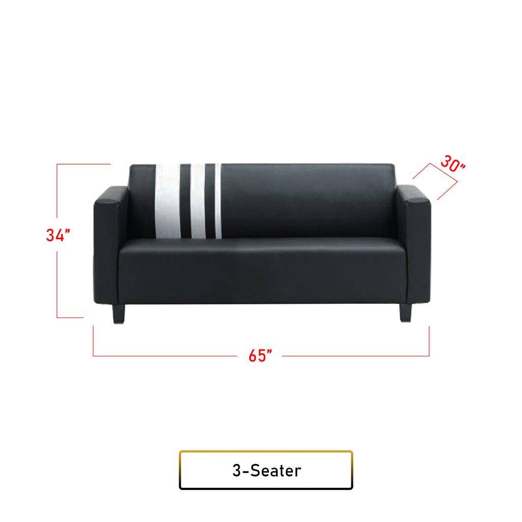 Louis 2/3 Seater Faux Leather Sofa With Ottoman In 6 Colours