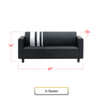 Louis 2/3 Seater Faux Leather Sofa With Ottoman In 6 Colours