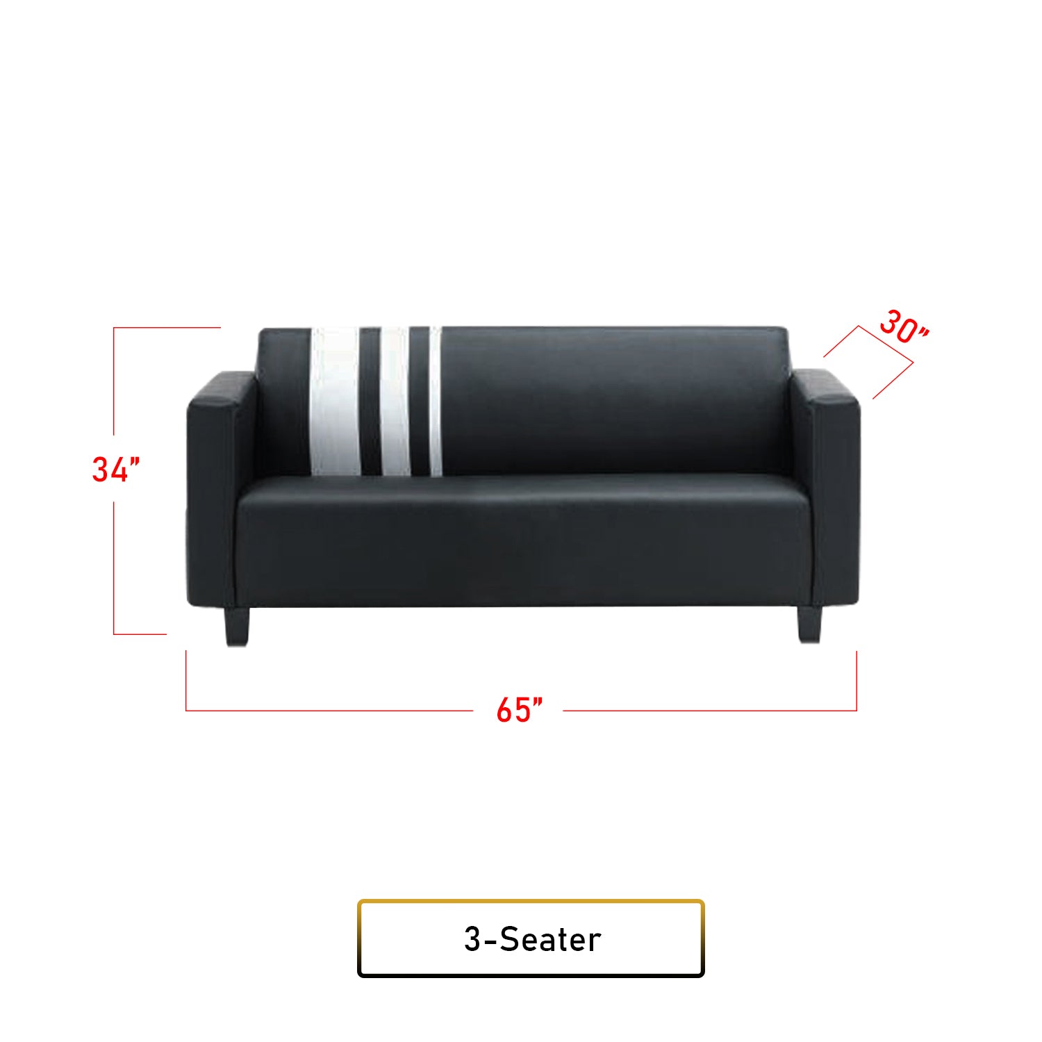 Louis 2/3 Seater Faux Leather Sofa With Ottoman In 6 Colours