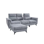 Cedie 3-Seater + Stool Pushback Sofa Pocket Spring High Density Foam PetFriendly Scratch-Resist