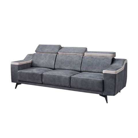Image of Zeak 2-Seater 3-Seater Sofa Adjustable High Back in Grey Fabric