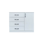Fredo Premium Chest of Drawers with Cabinet Full Laminated Back Panel in 6 Colours