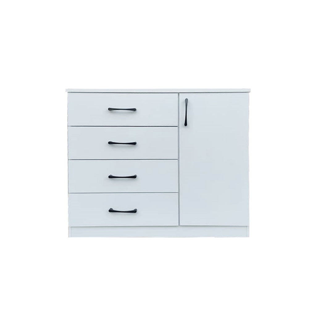 Fredo Premium Chest of Drawers with Cabinet Full Laminated Back Panel in 6 Colours