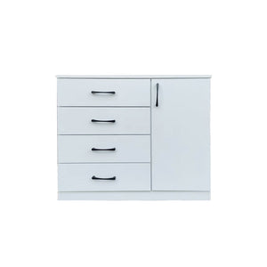 Fredo Premium Chest of Drawers with Cabinet Full Laminated Back Panel in 6 Colours