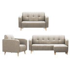 Matias 1/2/3-Seater Sofa with Stool High Density Foam w/ PetFriendly Options
