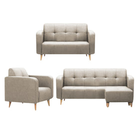 Matias 1/2/3-Seater Sofa with Stool High Density Foam w/ PetFriendly Options