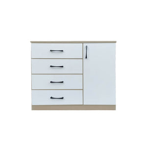 Fredo Premium Chest of Drawers with Cabinet Full Laminated Back Panel in 6 Colours