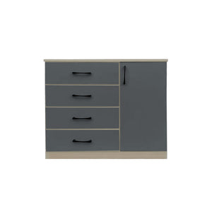 Fredo Premium Chest of Drawers with Cabinet Full Laminated Back Panel in 6 Colours