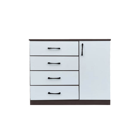 Image of Fredo Premium Chest of Drawers with Cabinet Full Laminated Back Panel in 6 Colours