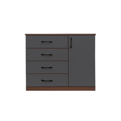 Image of Fredo Premium Chest of Drawers with Cabinet Full Laminated Back Panel in 6 Colours