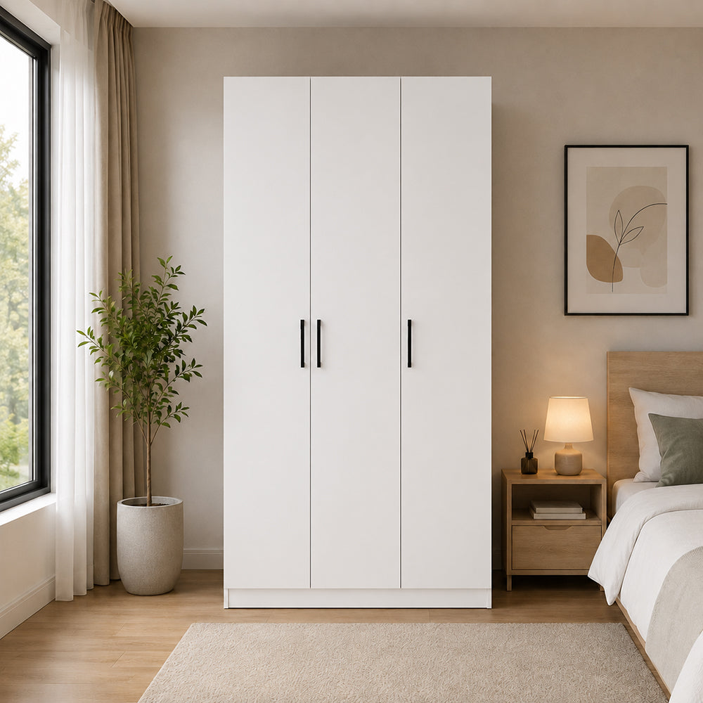 MIORI 2/3-Door Wooden Wardrobe Modern Clothes Cabinet with CARB-P2 Low Formaldehyde Board