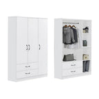 BERLIN Series 1/2/3/4/5 Doors Tall Wardrobe with Drawers and Top Cabinet in 6 Colours