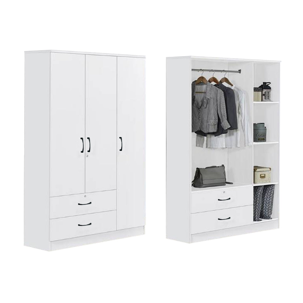 BERLIN Series 1/2/3/4/5 Doors Tall Wardrobe with Drawers and Top Cabinet in 6 Colours