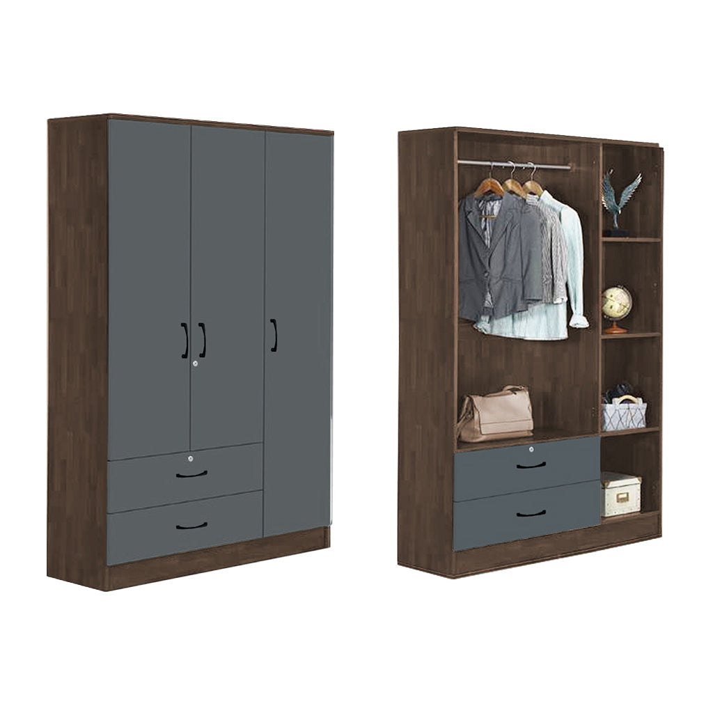 BERLIN Series 1/2/3/4/5 Doors Tall Wardrobe with Drawers and Top Cabinet in 6 Colours
