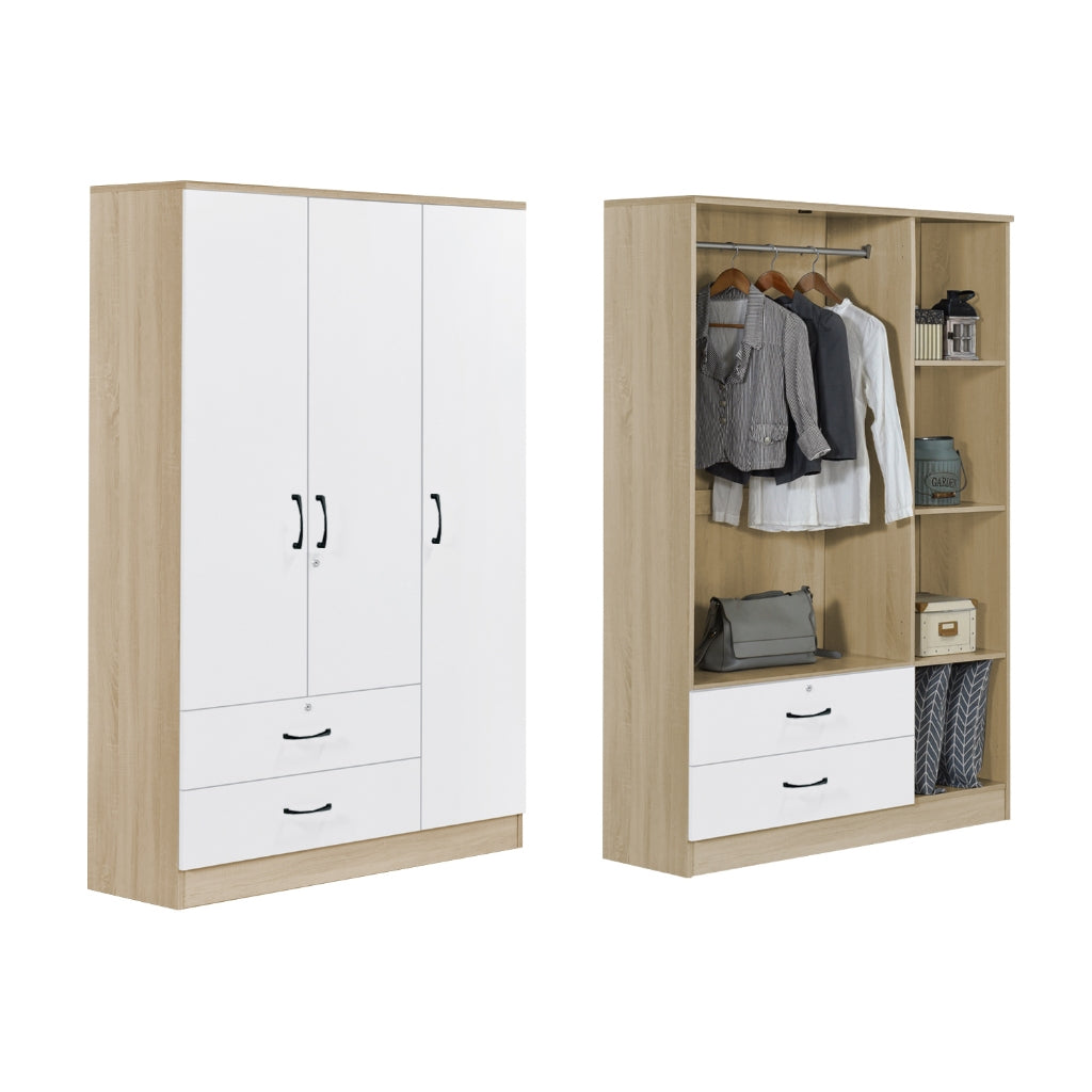 BERLIN Series 1/2/3/4/5 Doors Tall Wardrobe with Drawers and Top Cabinet in 6 Colours