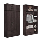 BERLIN Series 1/2/3/4/5 Doors Tall Wardrobe with Drawers and Top Cabinet in 6 Colours