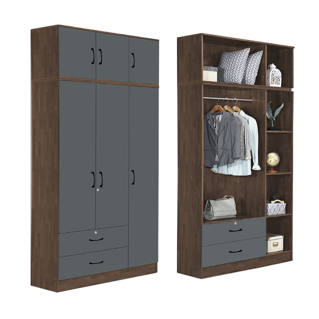 BERLIN Series 1/2/3/4/5 Doors Tall Wardrobe with Drawers and Top Cabinet in 6 Colours
