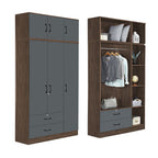 BERLIN Series 1/2/3/4/5 Doors Tall Wardrobe with Drawers and Top Cabinet in 6 Colours