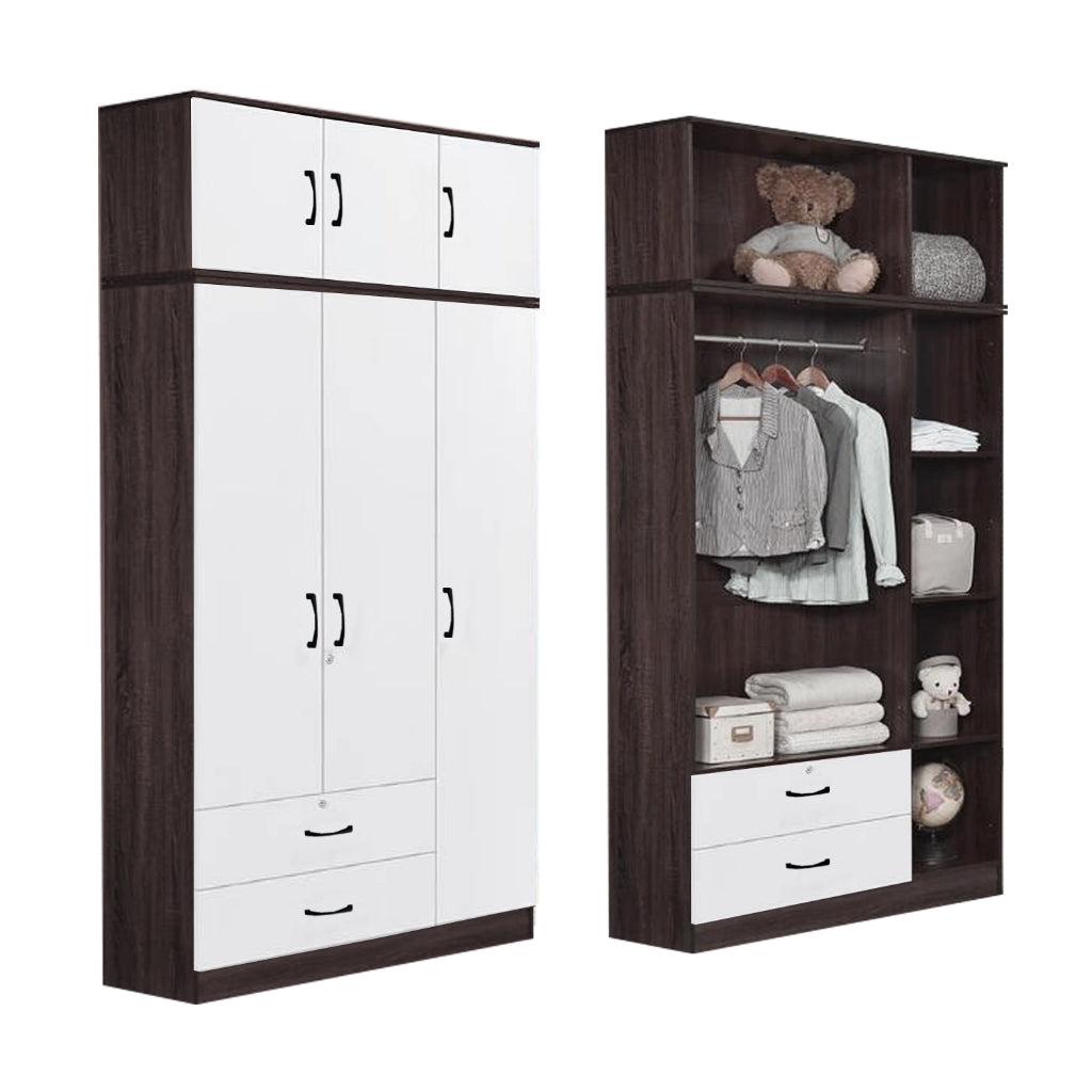 BERLIN Series 1/2/3/4/5 Doors Tall Wardrobe with Drawers and Top Cabinet in 6 Colours