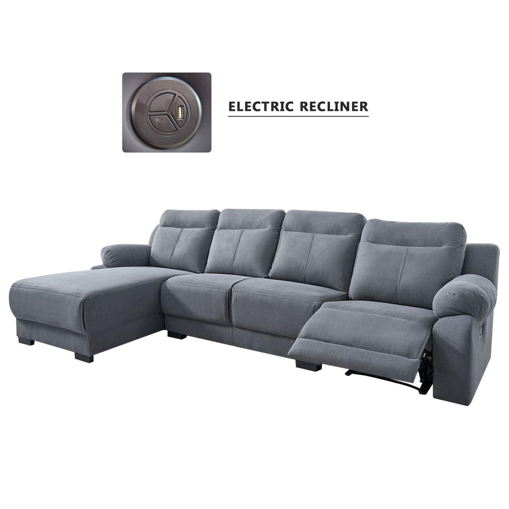 Quinci Series 2/3-Seater L-Shaped Recliner Sofa & Coffee Table in 47 Colour - PetFriendly Fabric Option