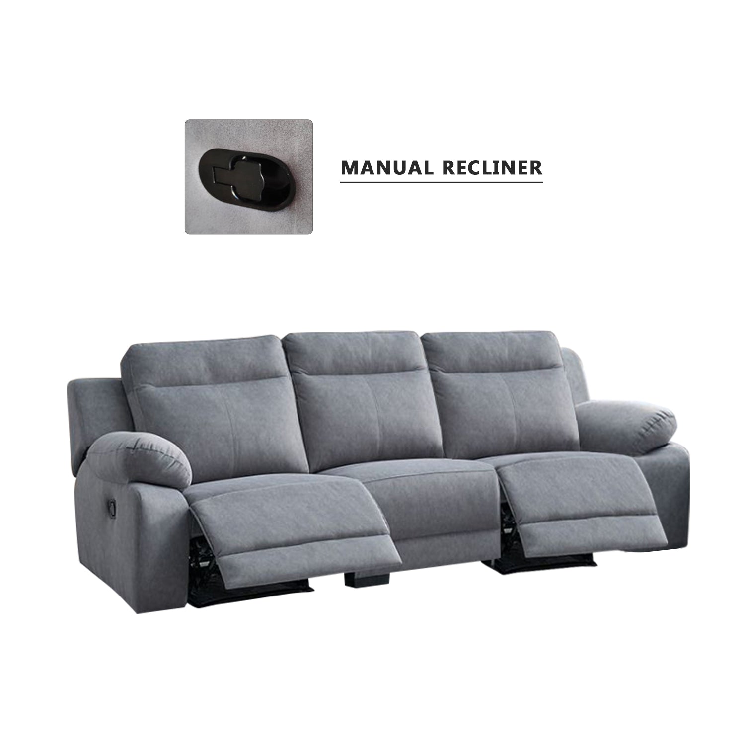 Zarzy 1/2/3-Seater Reclining Sofa Pocketed Spring Claw Resistant Pet-Friendly Fabric/Leather