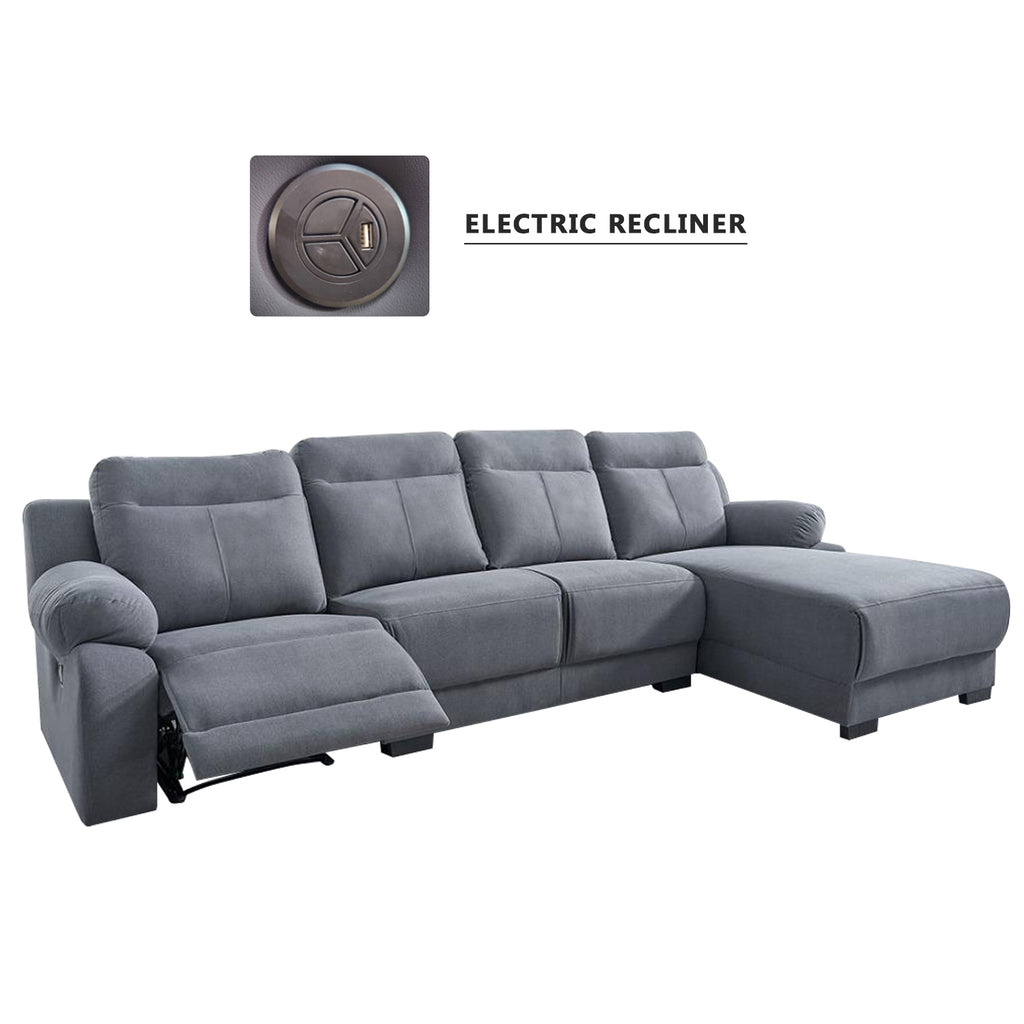 Quinci Series 2/3-Seater L-Shaped Recliner Sofa & Coffee Table in 47 Colour - PetFriendly Fabric Option