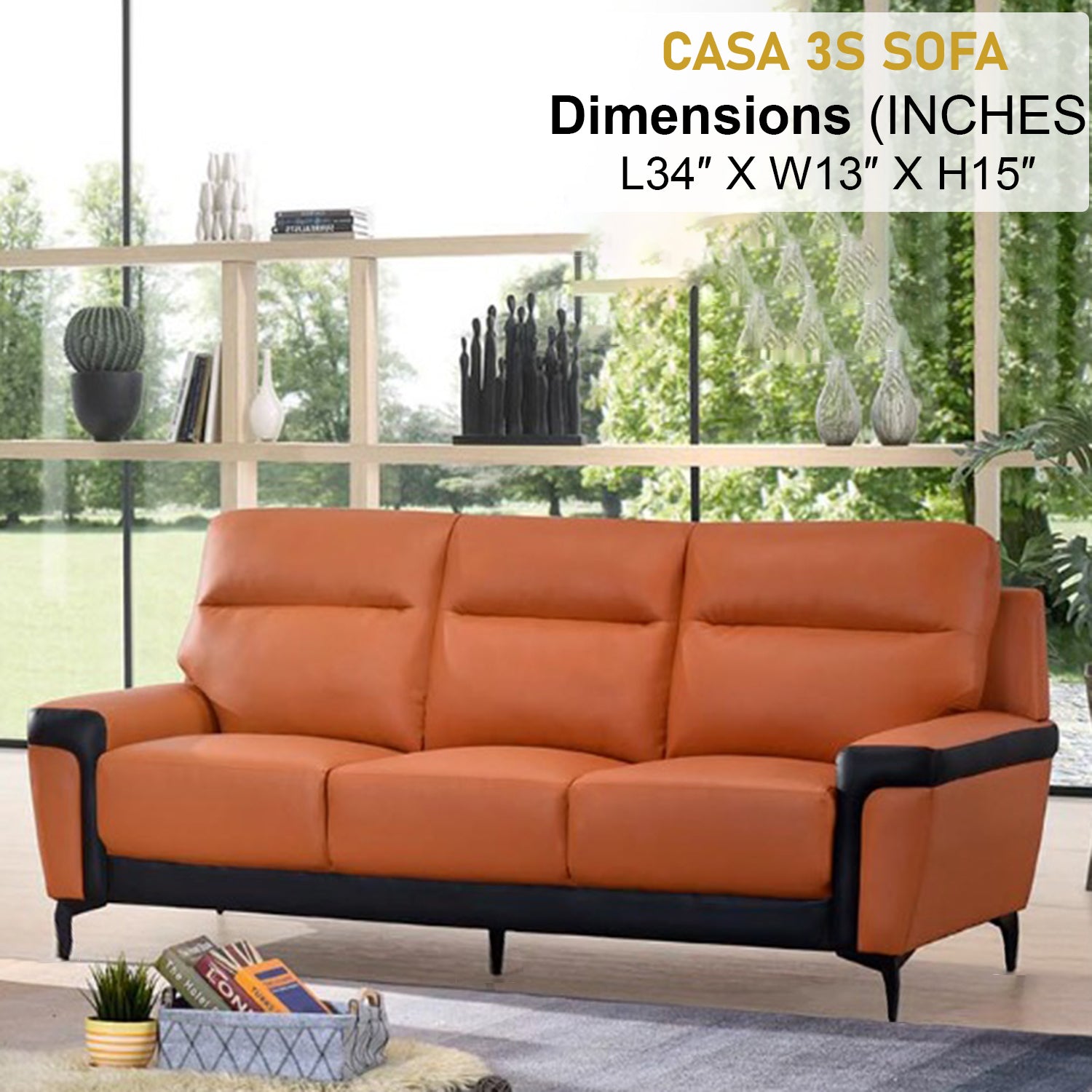 Casa 1/2/3 Sofa Set In Top Grade PU Leather Upholstery