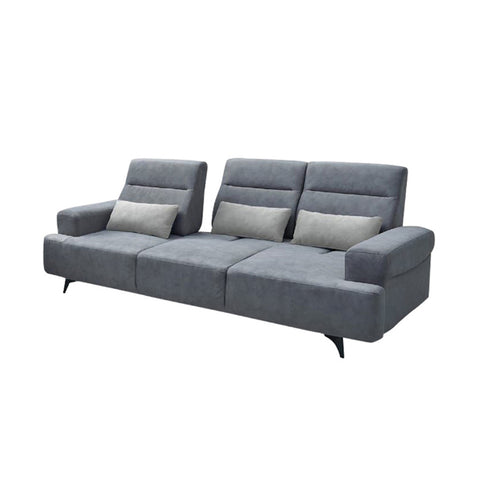 Walry Pet-Friendly 2-Seater/3-Seater Pushback Sofa Pocketed Spring Seat in Grey Colour