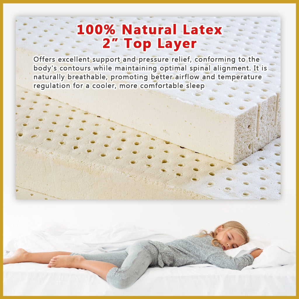 MyLatex LEXINGTON 11" Natural Latex, Coir Fibre Mattress w/ Bamboo Yarn Cover - All Size