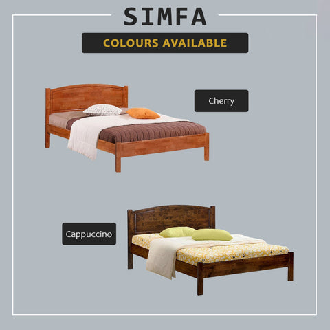 Image of Simfa Queen/King Solid Rubberwood Bed Frame w/ Underbed Space - With Mattress Option