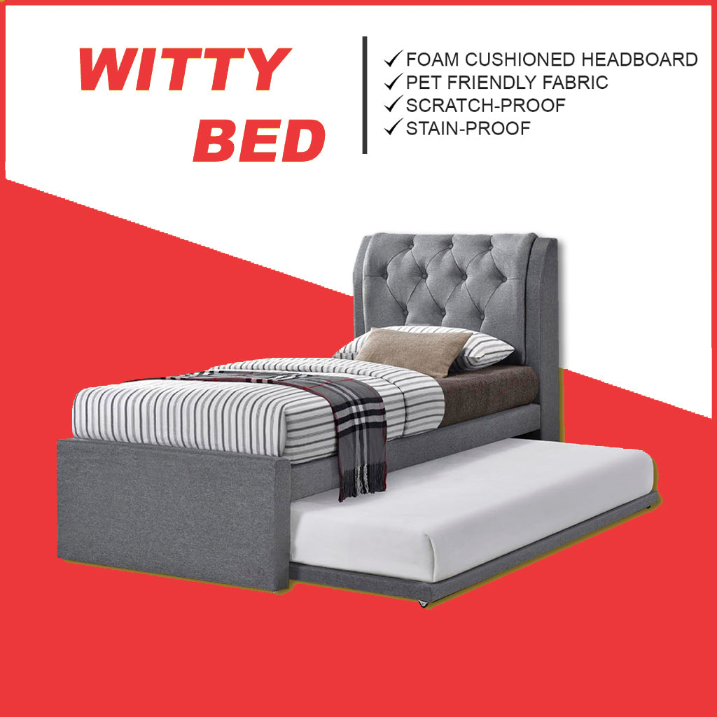 OrthoCoil Witty Single/Super Single Pull Out Bed Frame with Add on Mattress