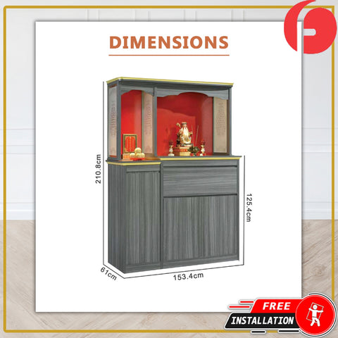 Image of Caspian Oriental Altar Table with Top Altar Cabinet Fire Resistant Laminated MDF Board
