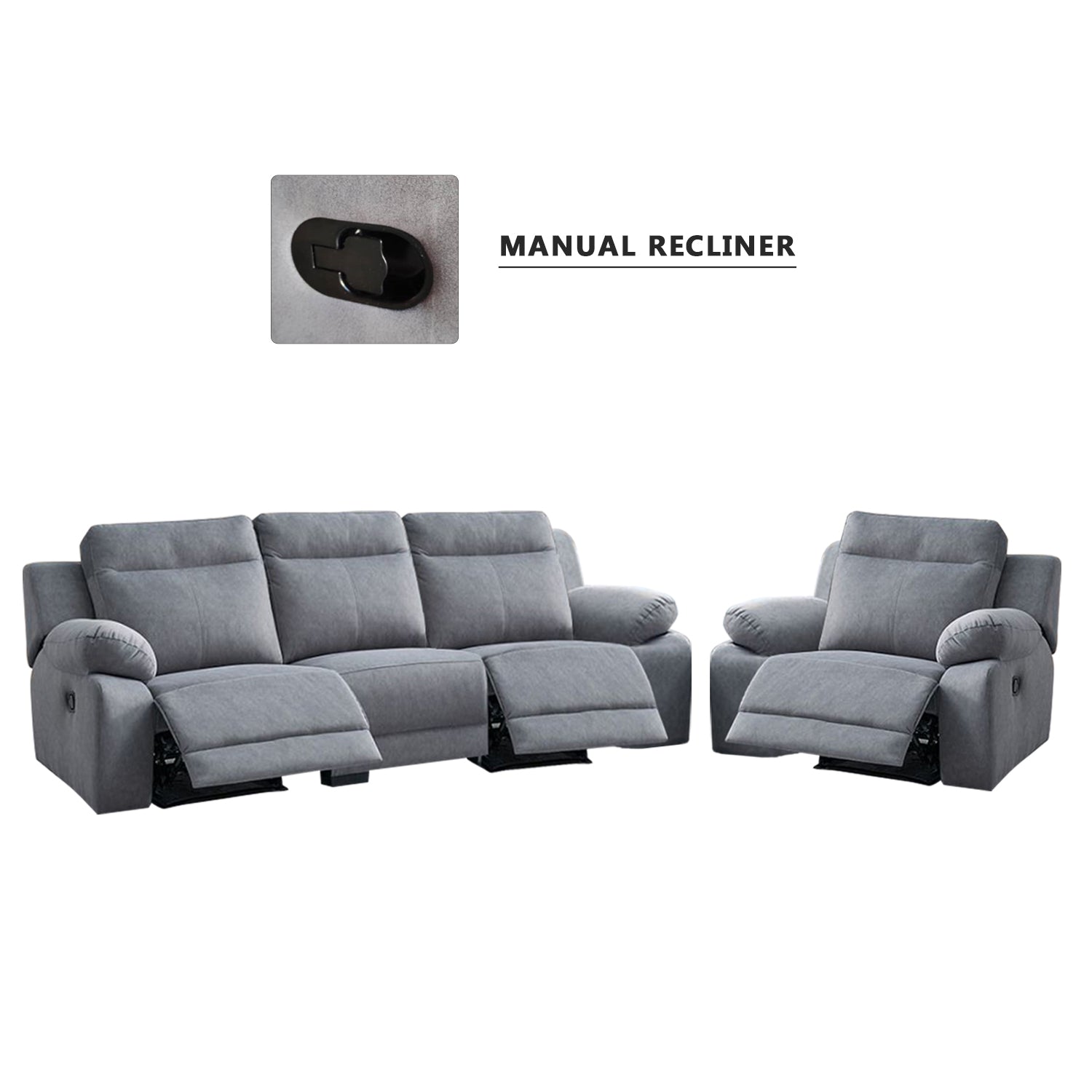 Zarzy 1/2/3-Seater Reclining Sofa Pocketed Spring Claw Resistant Pet-Friendly Fabric/Leather