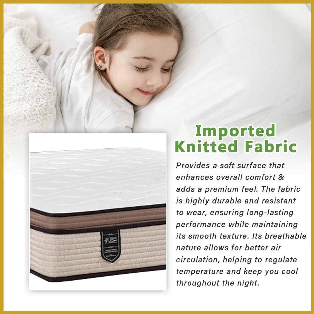 King Koil Mystic Topaz 12" Mattress Chiropractic Coil - Bundle w/ Pillow - All Sizes