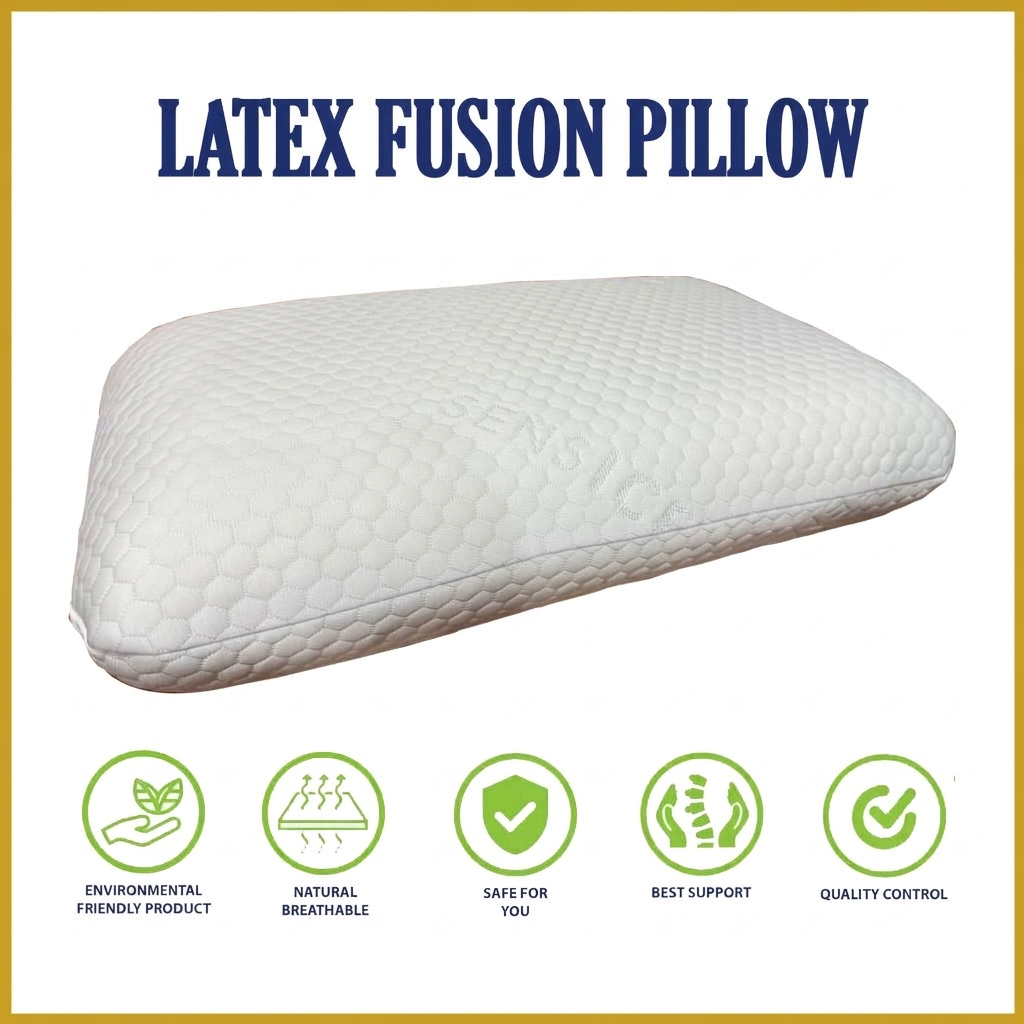 Honey Latex Fusion Pillow 5" Eco Friendly Anti-Bacteria Hypoallergenic