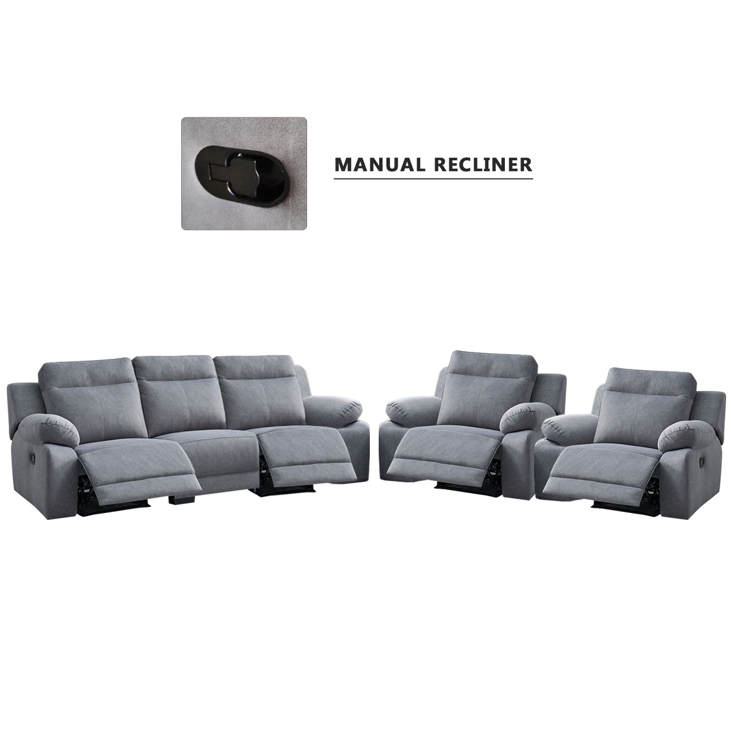 Zarzy 1/2/3-Seater Reclining Sofa Pocketed Spring Claw Resistant Pet-Friendly Fabric/Leather