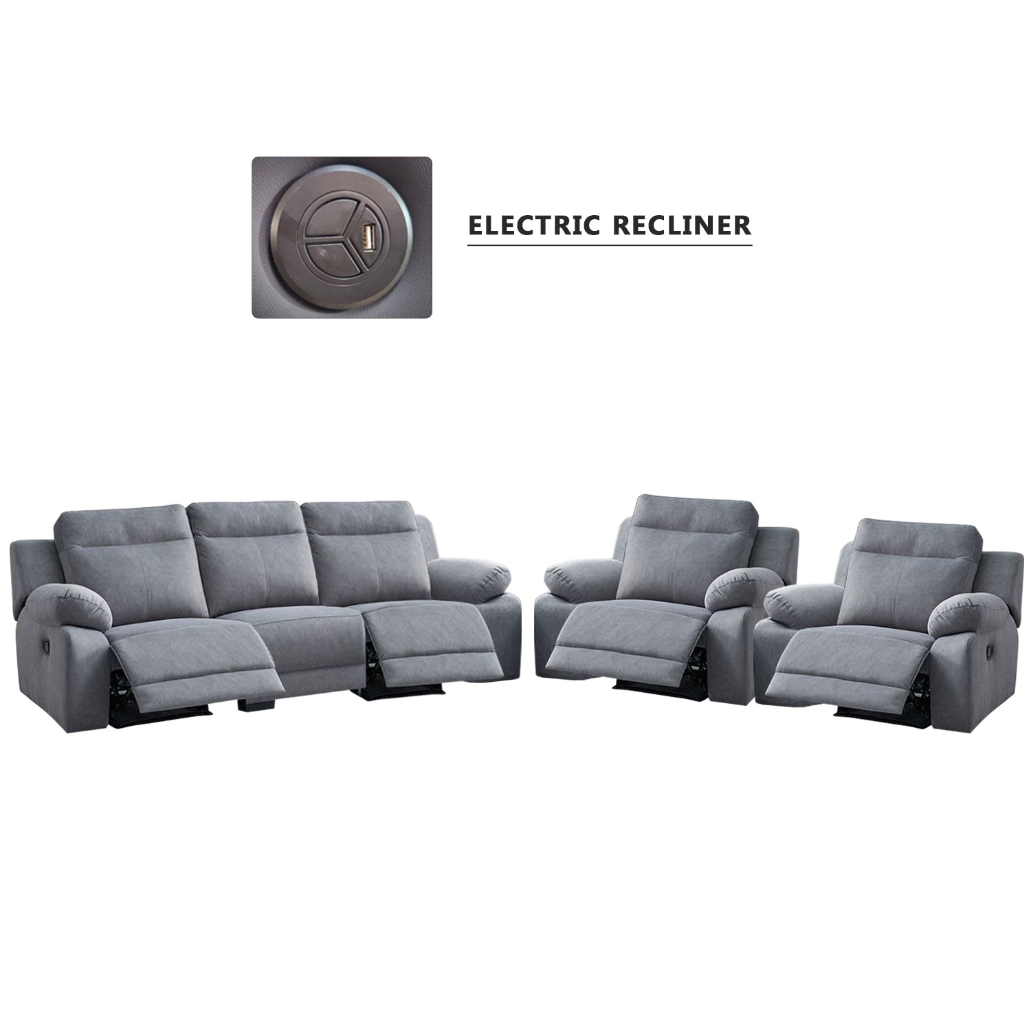 Zarzy 1/2/3-Seater Reclining Sofa Pocketed Spring Claw Resistant Pet-Friendly Fabric/Leather