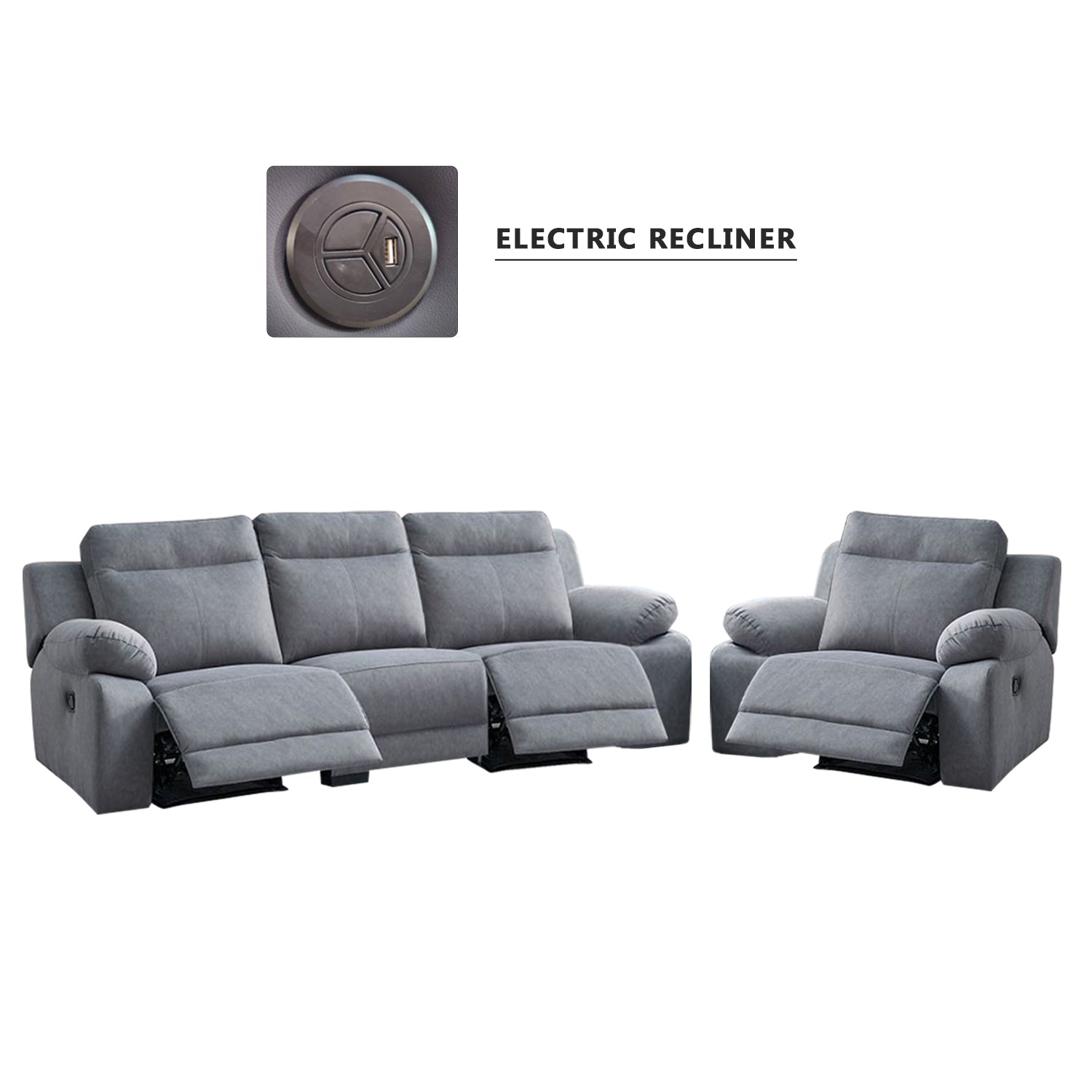 Zarzy 1/2/3-Seater Reclining Sofa Pocketed Spring Claw Resistant Pet-Friendly Fabric/Leather