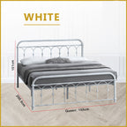 Rosie Queen Size Metal Bed Frame in White, Black, Rose Gold - W/ Mattress Option