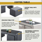 Lanny 3/4-Seater L-Shaped Sofa with Stool & Coffee Table w/ Pet-Friendly Option