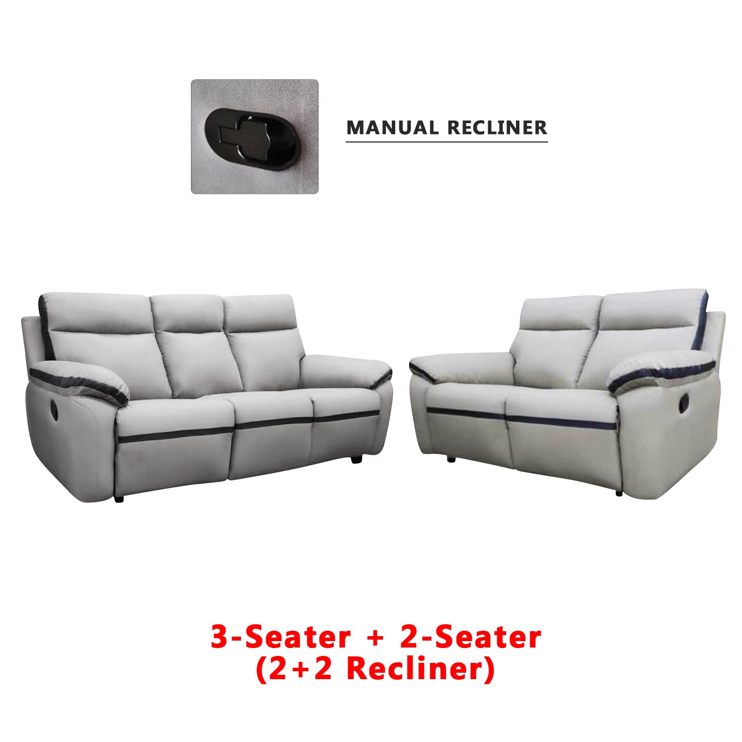 Sally Manual/Electric Recliner 2-Seater/3-Seater Sofa - w/ PetFriendly Fabric/Leather