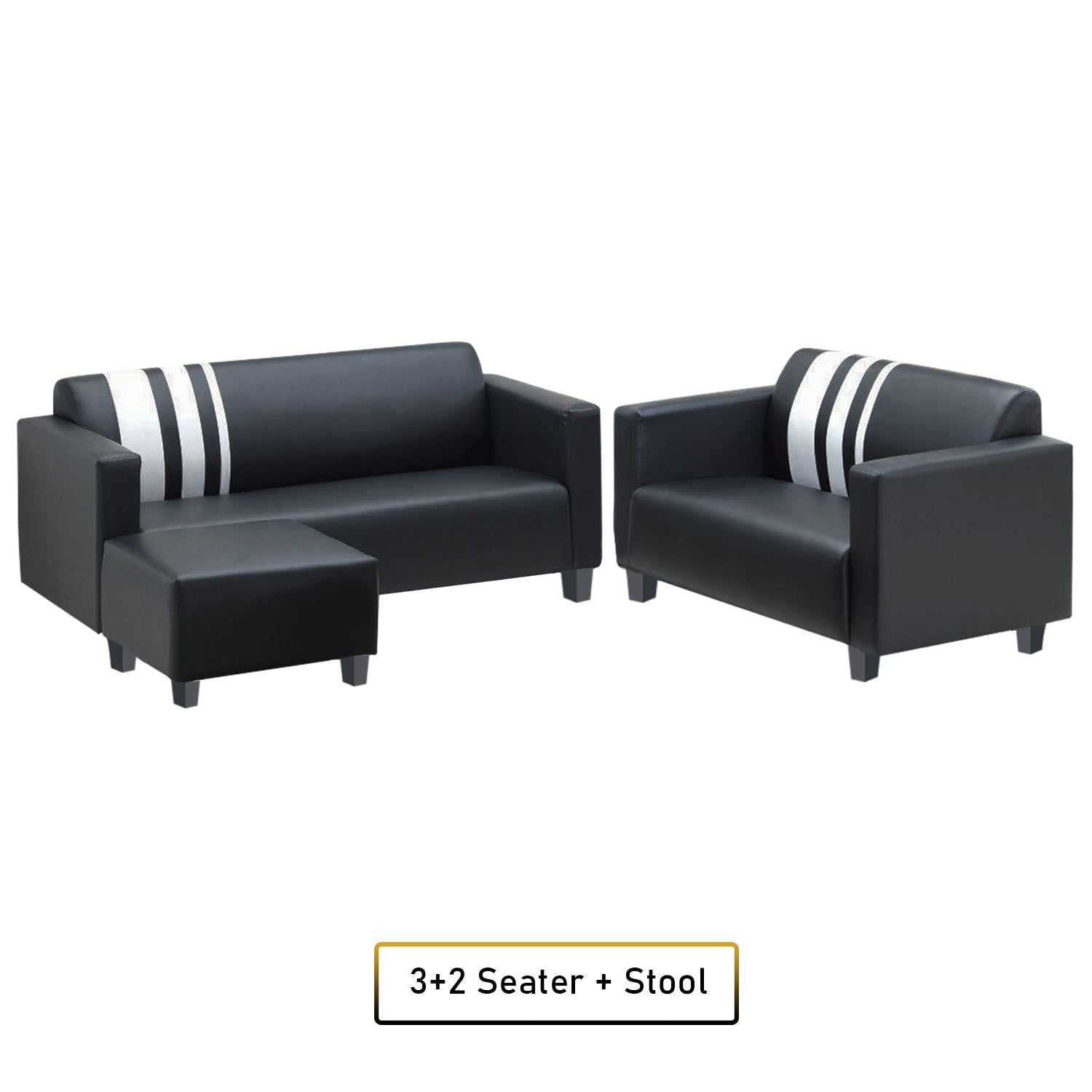 Louis 2/3 Seater Faux Leather Sofa With Ottoman In 6 Colours