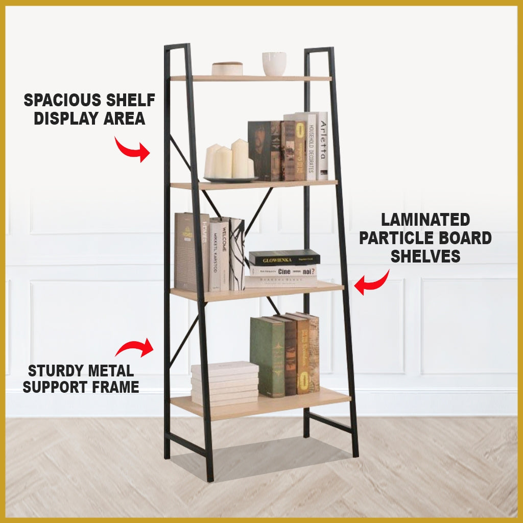 Grady 4-Layered Display Shelf Multi-Layered Display Rack Open Bookshelf