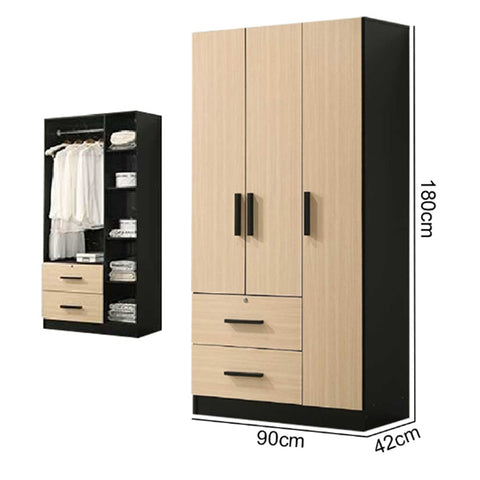 Image of Percie 3-Door 2-Drawers Wardrobe Series 3