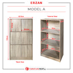 Erzan Series Cabinet Bookshelf in Natural Colour