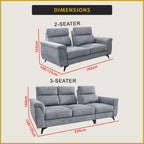 Cedie 3+2 Seater Pushback Sofa Pocket Spring High Density Foam PetFriendly Scratch-Resist