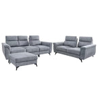 Cedie 3+2 Seater + Stool Pushback Sofa Pocket Spring High Density Foam PetFriendly Scratch-Resist